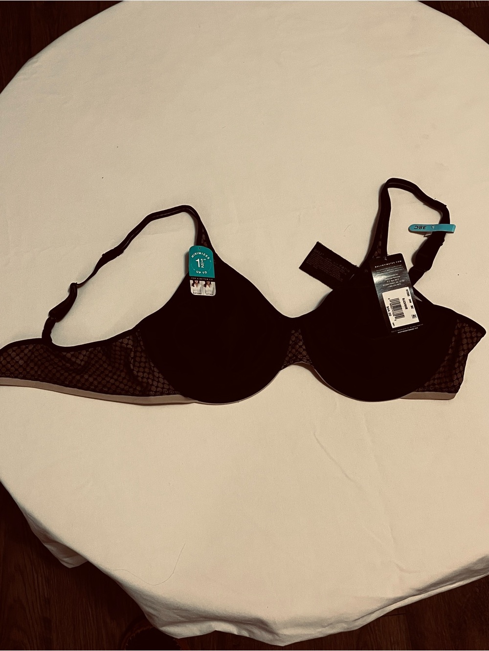NWT Bali One Smooth U Minimizer Bra 38C Black/Nude Underwire Style DF3365